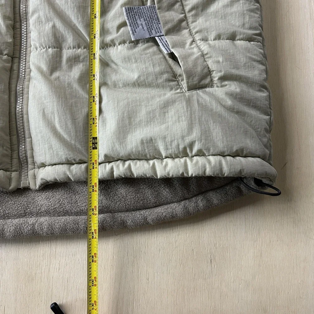 Vintage Eagles Ridge Vest Mens Medium Beige Quilted Nylon Fleece Insulated Zip